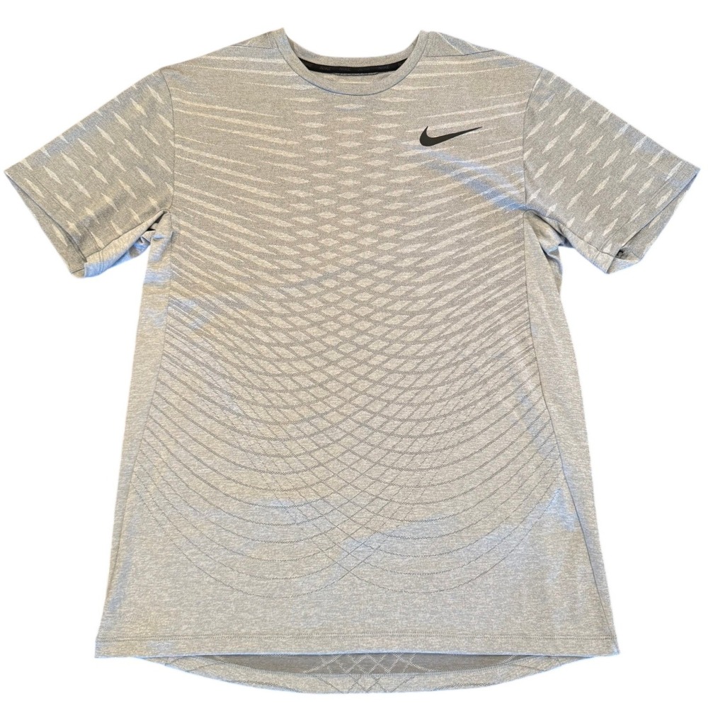 Nike Dri-FIT Mens Medium Grey Geometric Diamond Pattern Training T-Shirt